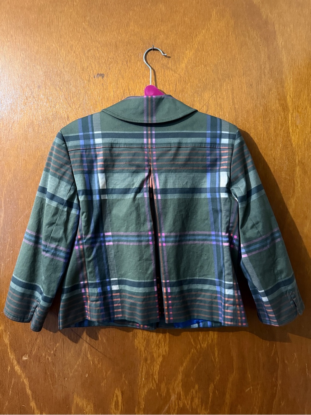 EUC Akris Punto Green Plaid Cropped Jacket - Size 6 - Picture 4 of 13